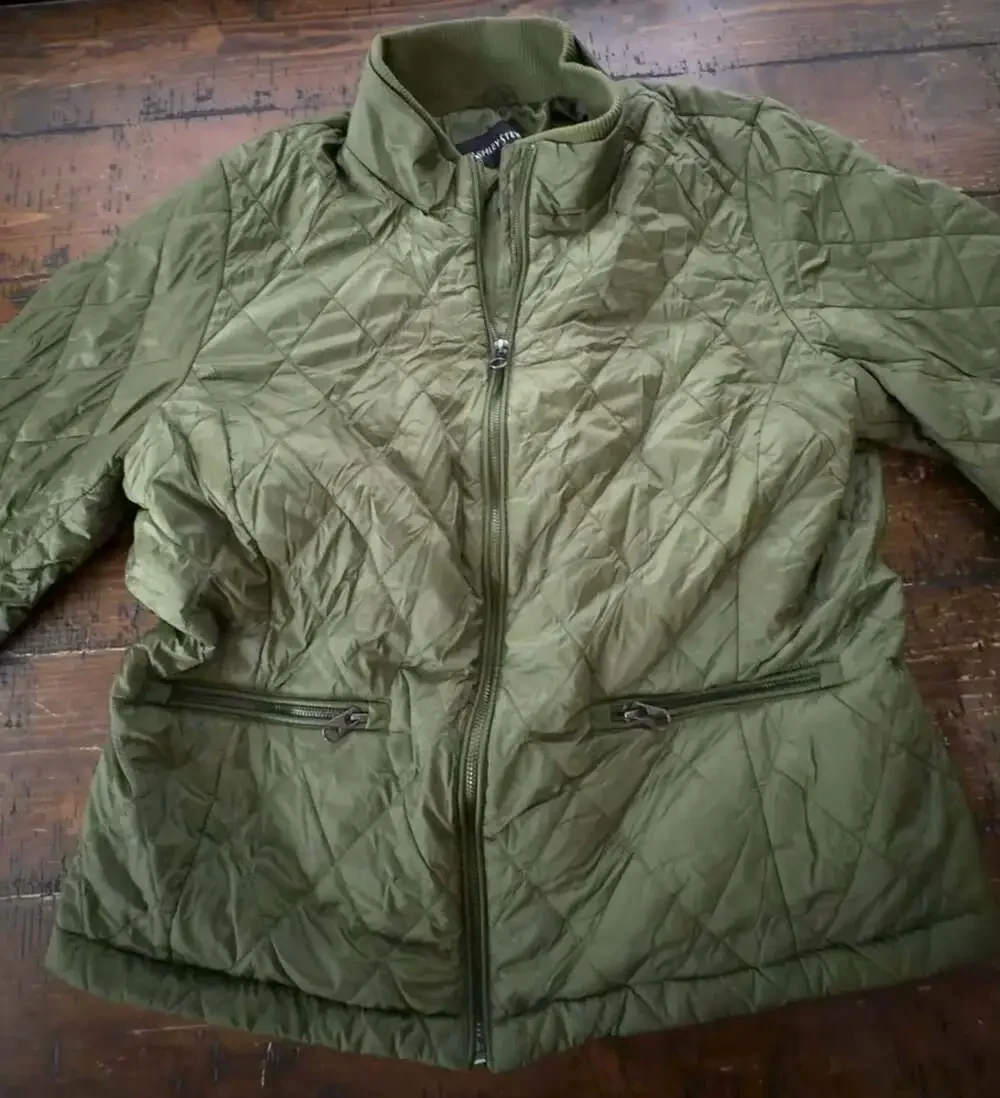 Ashley Stewart Green Quilted Zip-Up Jacket Size 18/20 - Picture 3 of 8